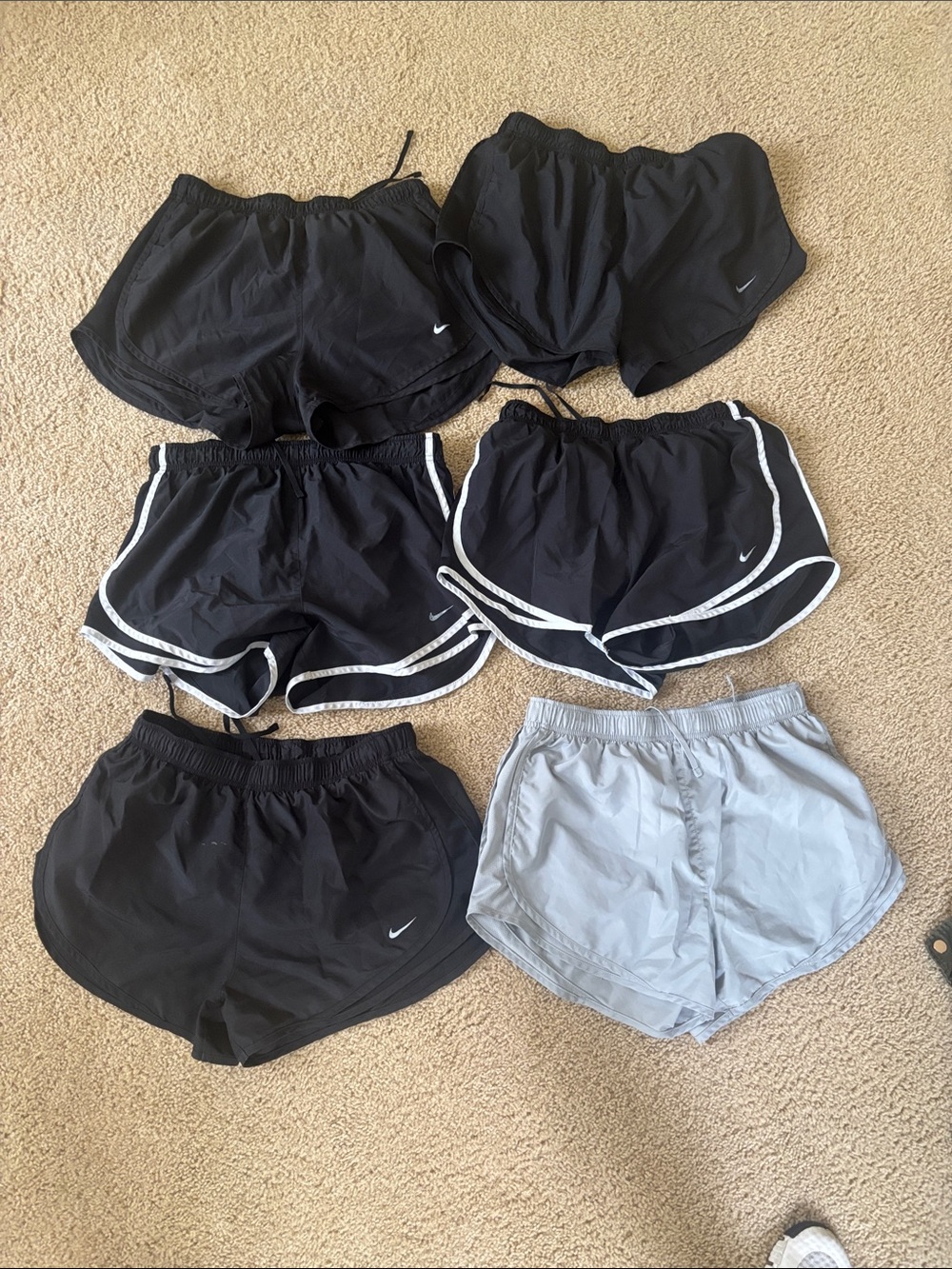 Nike Women's Athletic Running Shorts Pack - Black and Light Gray